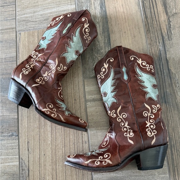 Bodacious Boot co leather cowboy boots size 7.5 - Picture 2 of 12